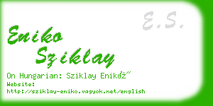 eniko sziklay business card